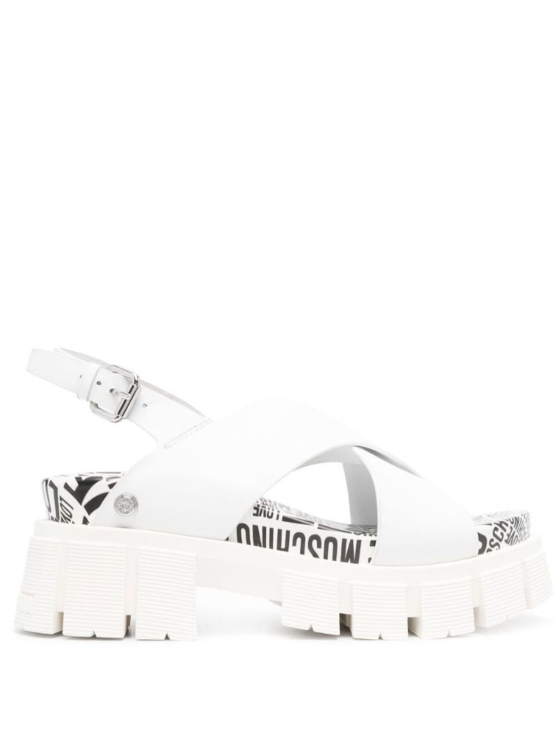 crossover-strap lug-sole sandals - 1