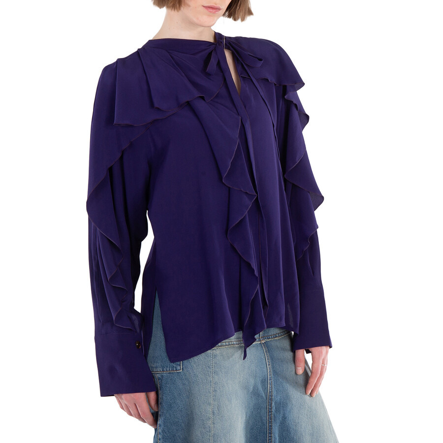 Victoria Beckham Tie Detail Ruffle Blouse - 2