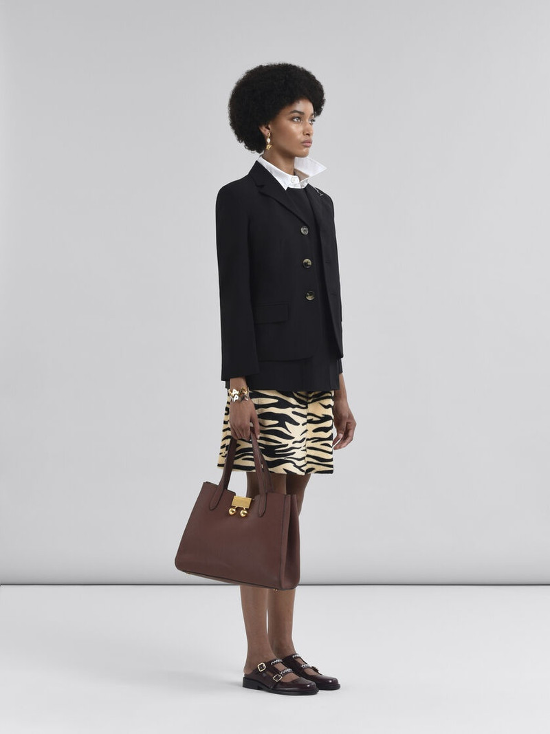 BLACK WOOL BLEND JACKET WITH MARNI SYMBOL 6