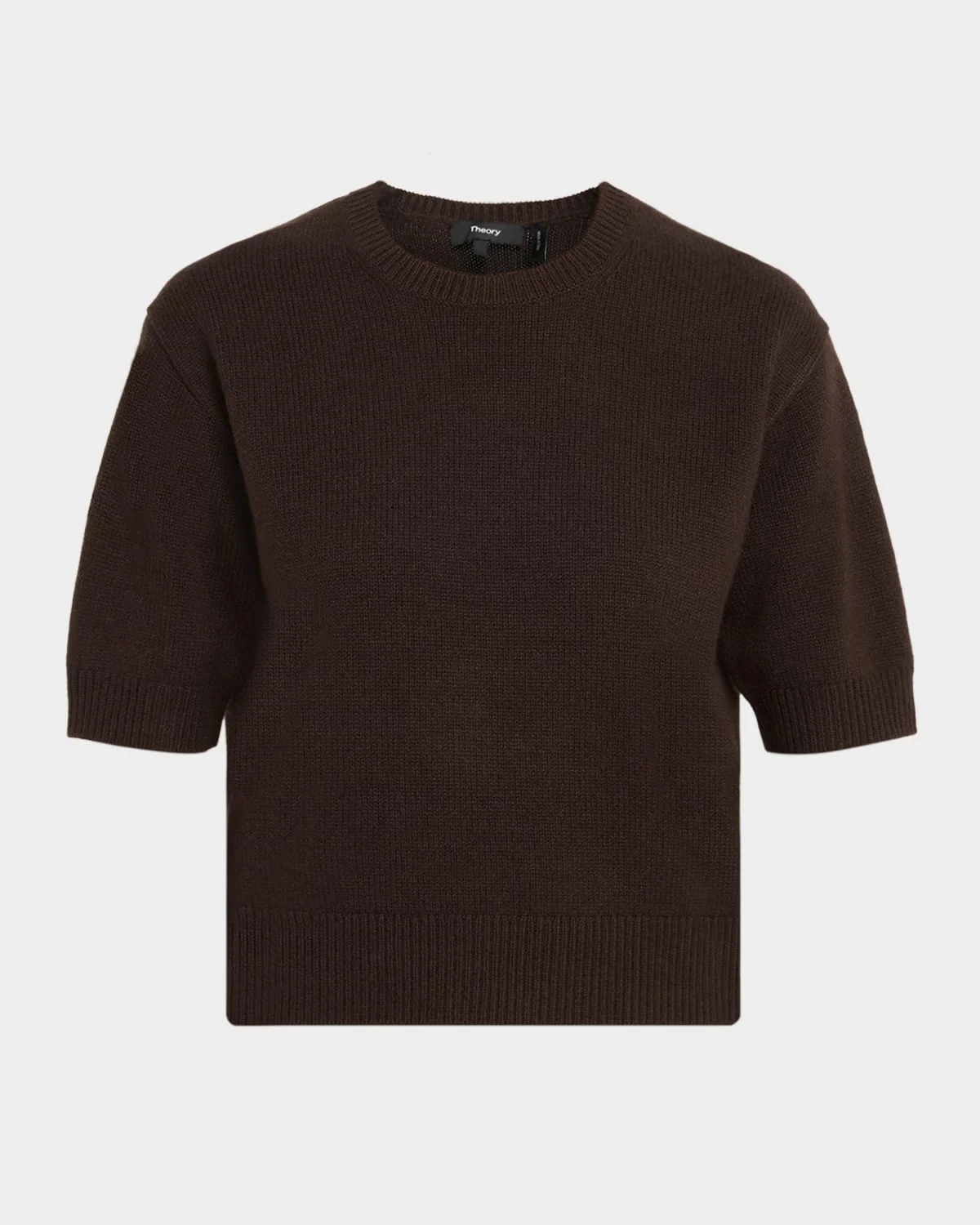 Cashmere Cropped Short-Sleeve T-Shirt - 1
