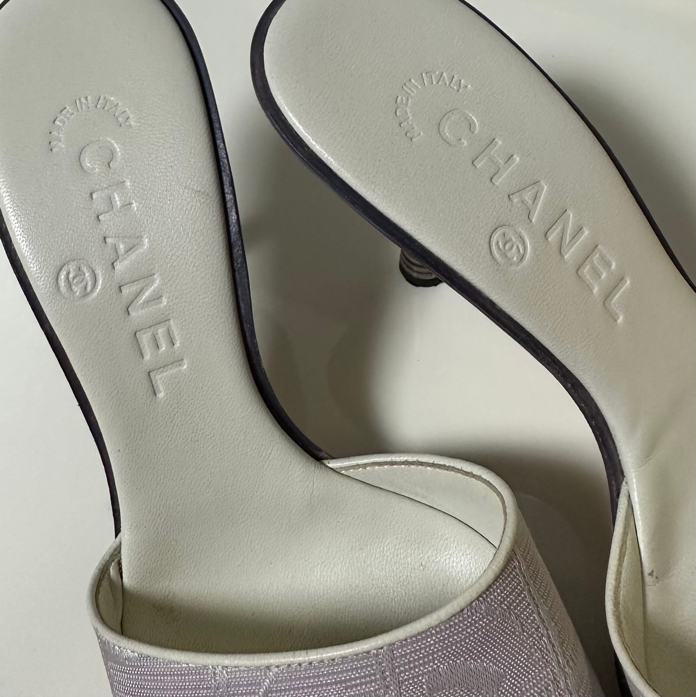 CHANEL Travel Line CC Logo Canvas Sandals - 6