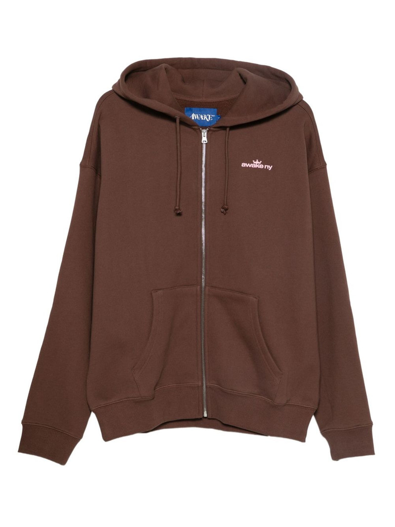 crown-logo zip-up hoodie 1