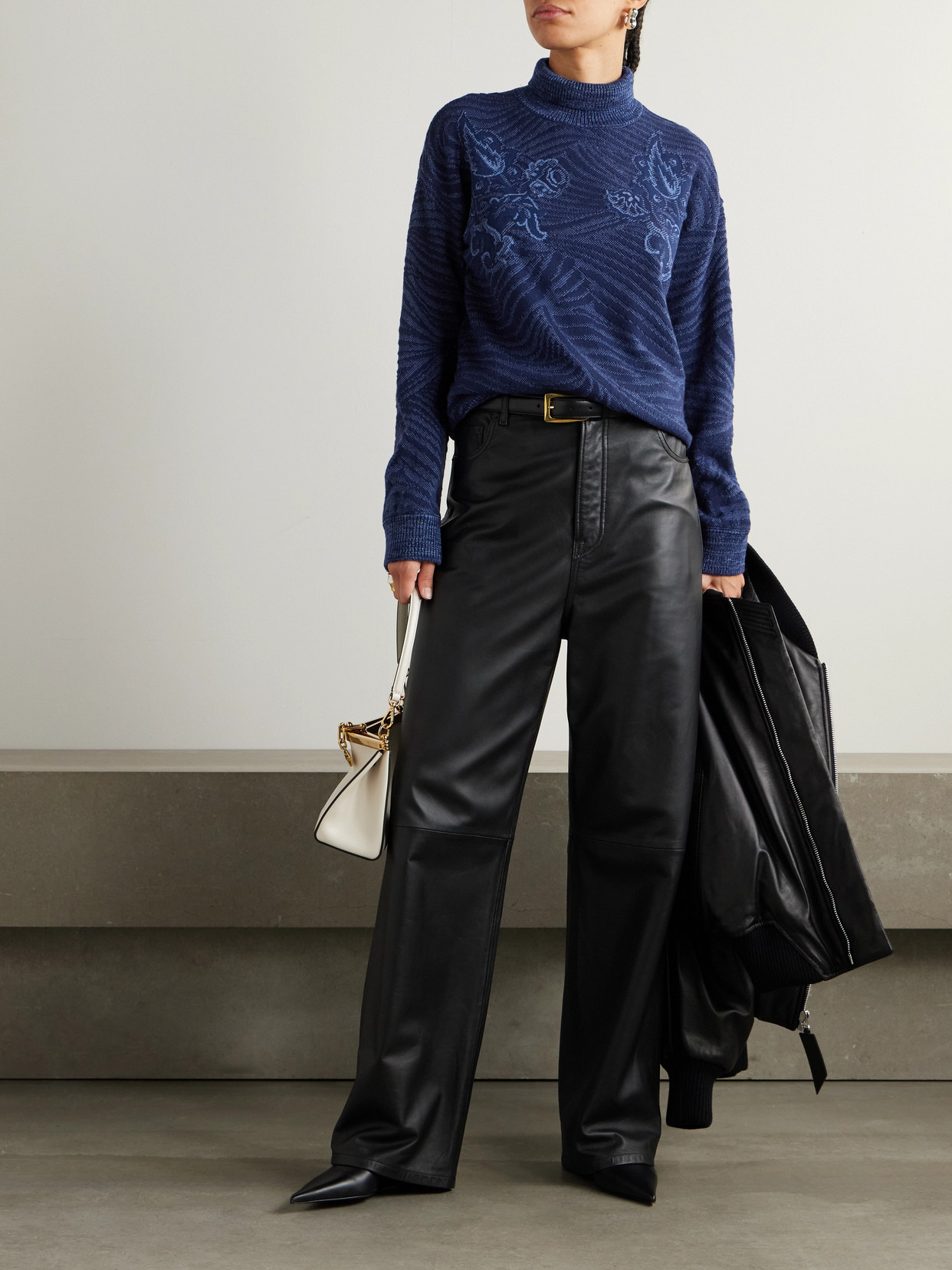 Jacquard-knit Wool-blend Turtleneck Sweater - 2