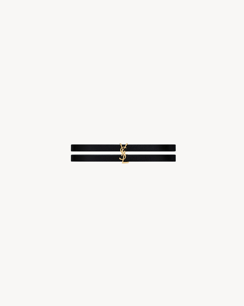 CASSANDRE DOUBLE-STRAND BRACELET IN LEATHER AND METAL 1