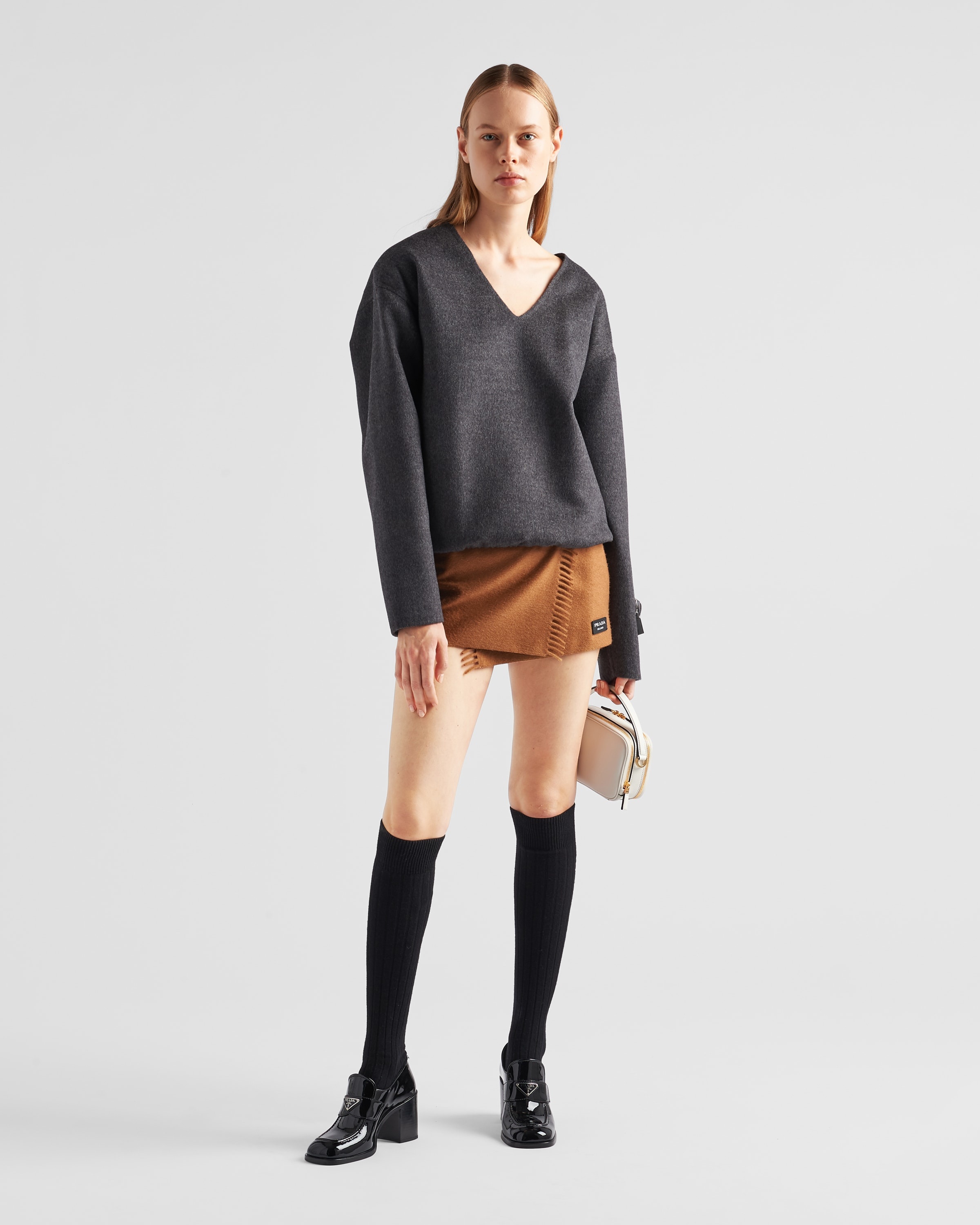 【プラダ・PRADA】Cashgora top with pouch Prada Cashgora top with pouch | REVERSIBLE