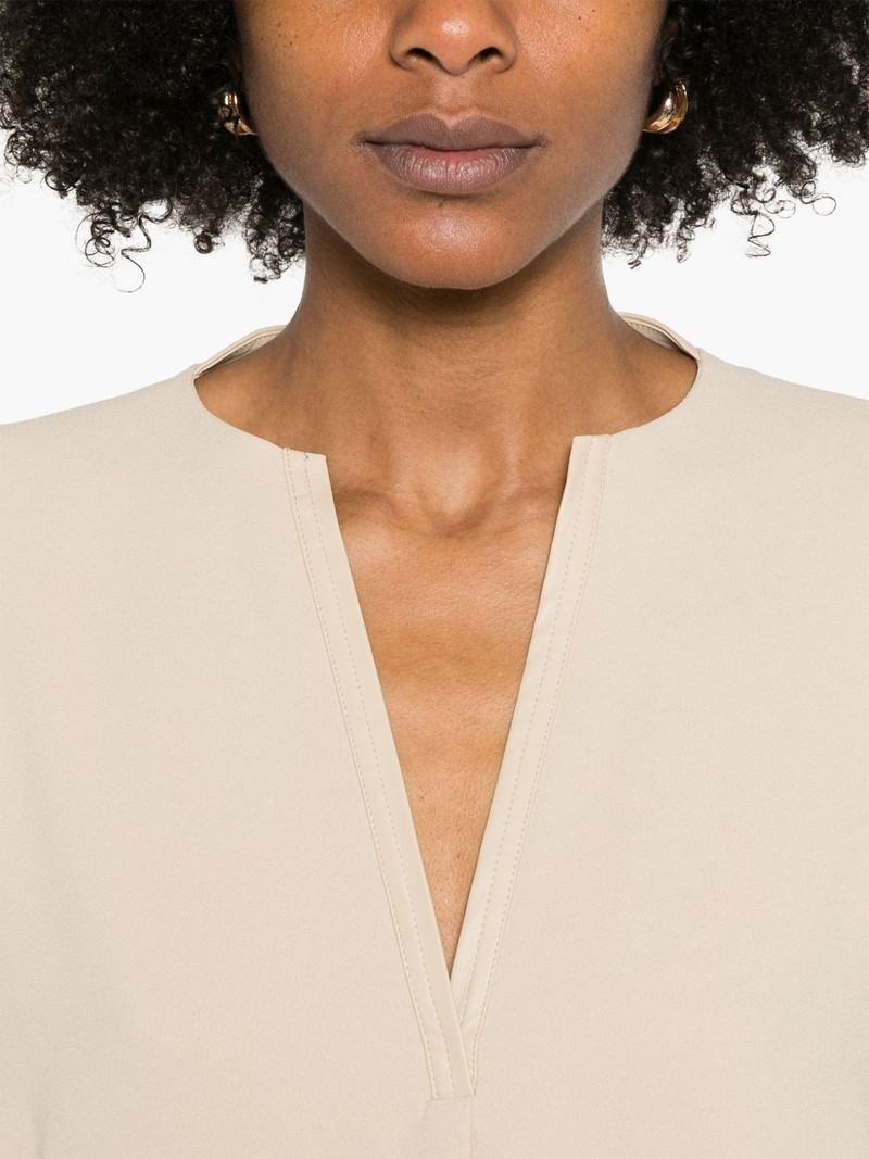 faux leather-trim blouse 5