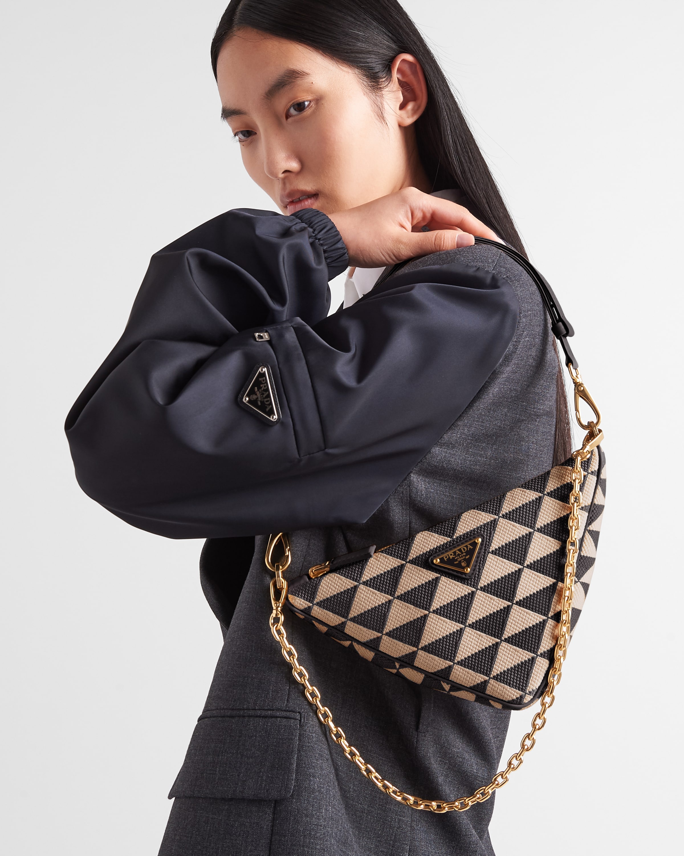Embroidered jacquard fabric mini-bag - 7