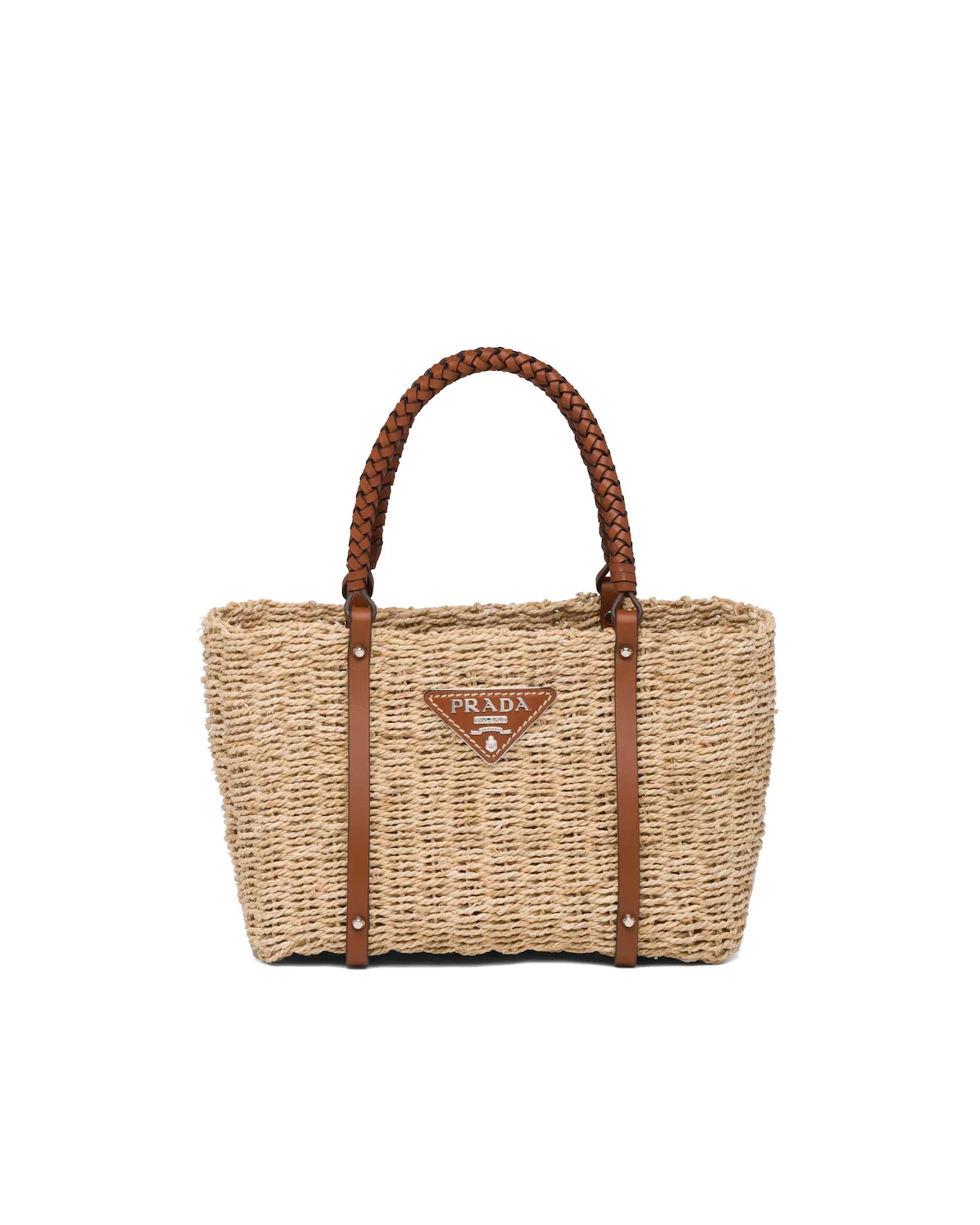 Corn Husk and Leather Tote - 1