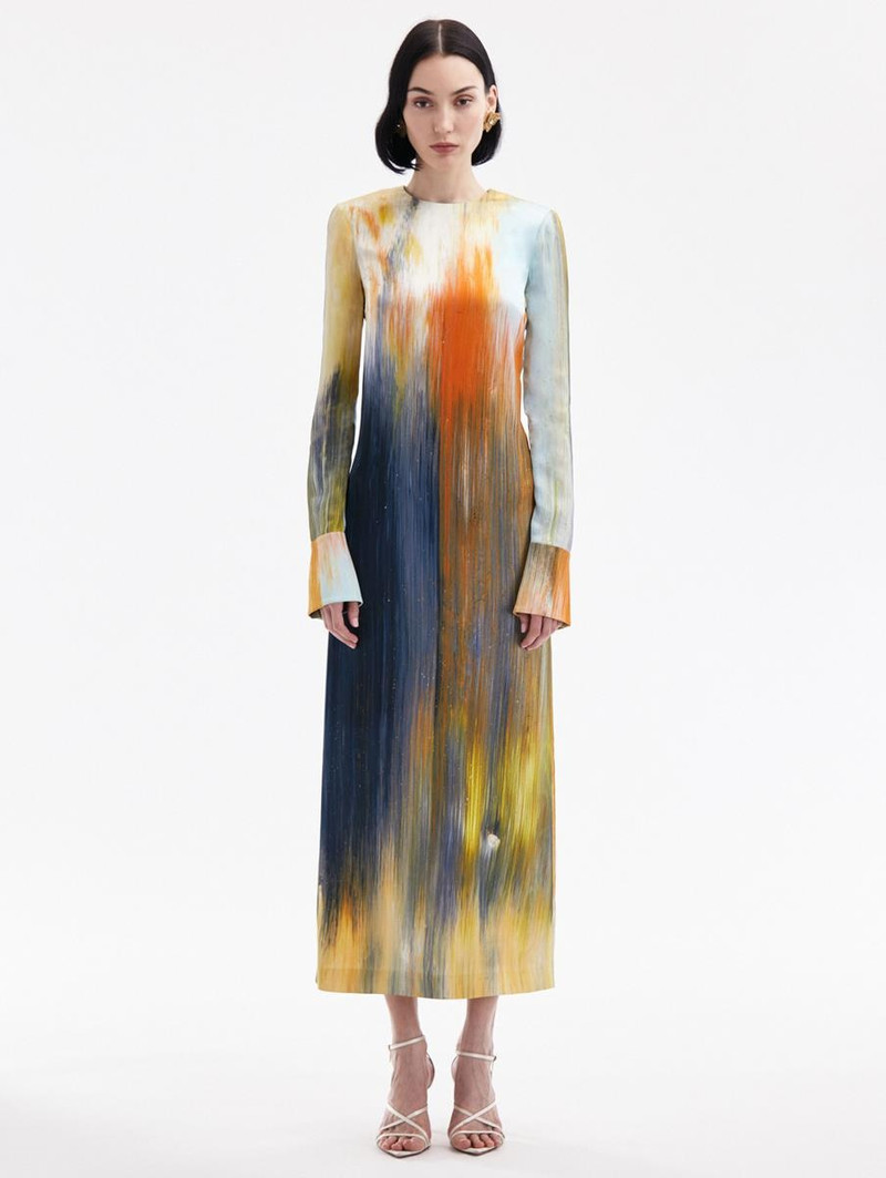 ABSTRACT BRUSHSTROKE MAROCAINE DRESS - 1