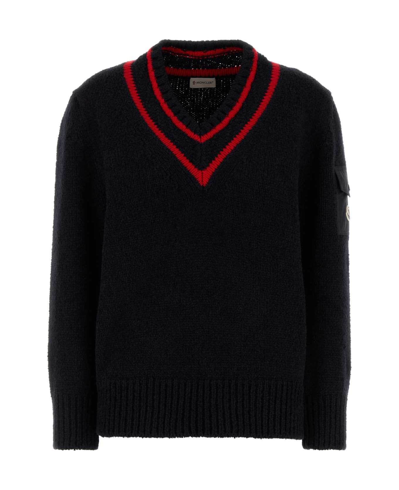 Dark Blue Wool Blend Sweater - 1