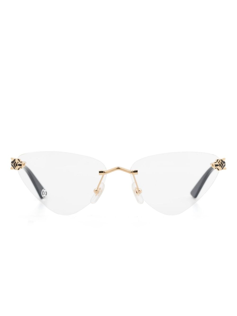 cat eye-frame metallic glasses - 1