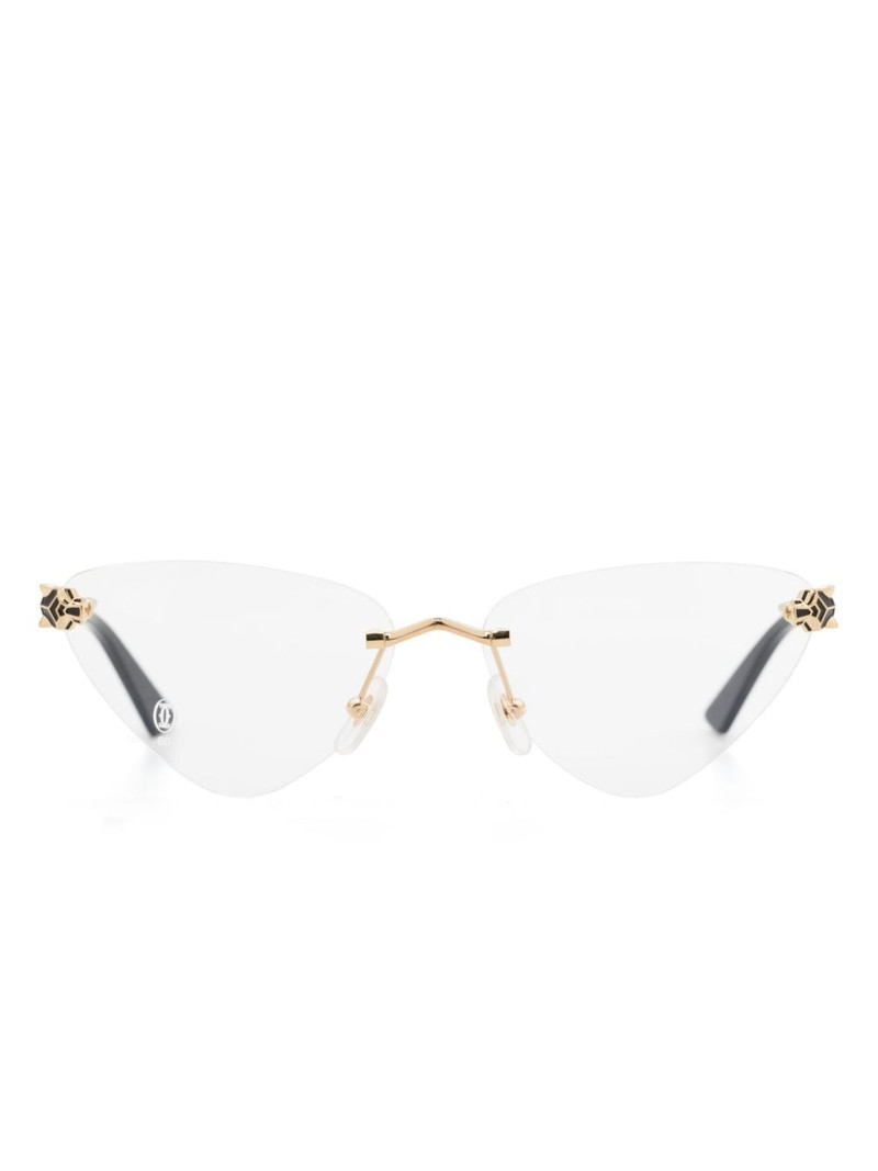 cat eye-frame metallic glasses 1