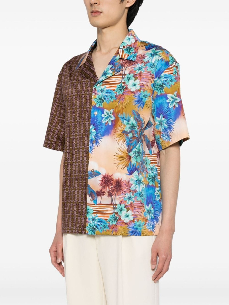monogram-print panelled shirt 3