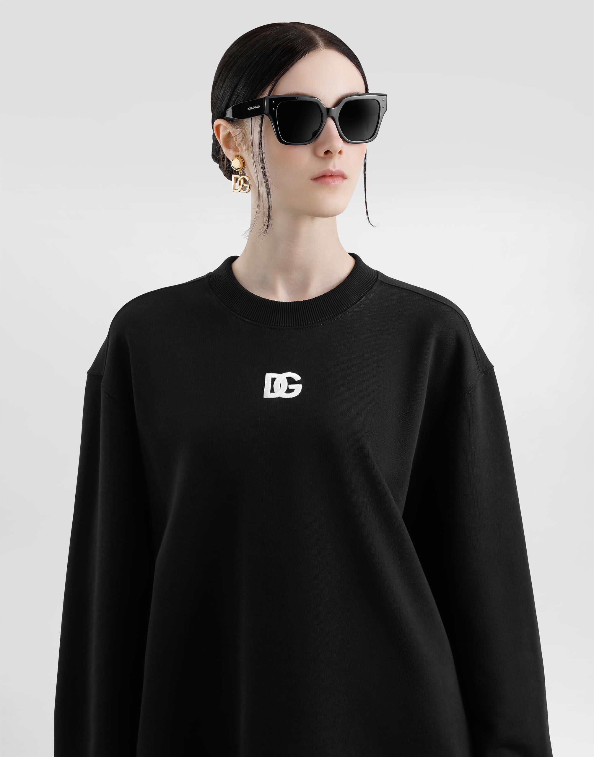 Jersey sweatshirt with DG embroidery - 4