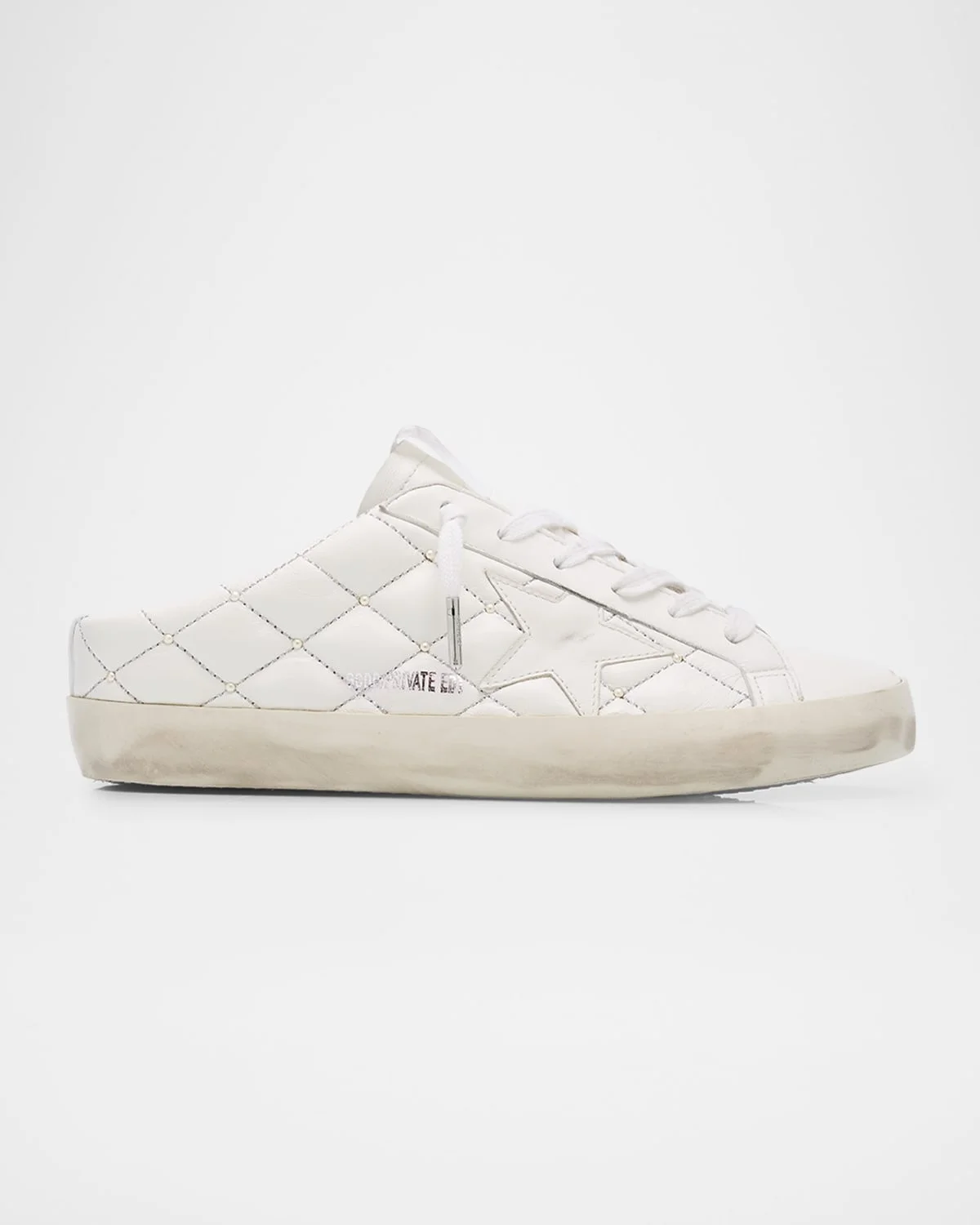 Super-Star Sabot Pearly Quilted Leather Mule Sneakers - 1