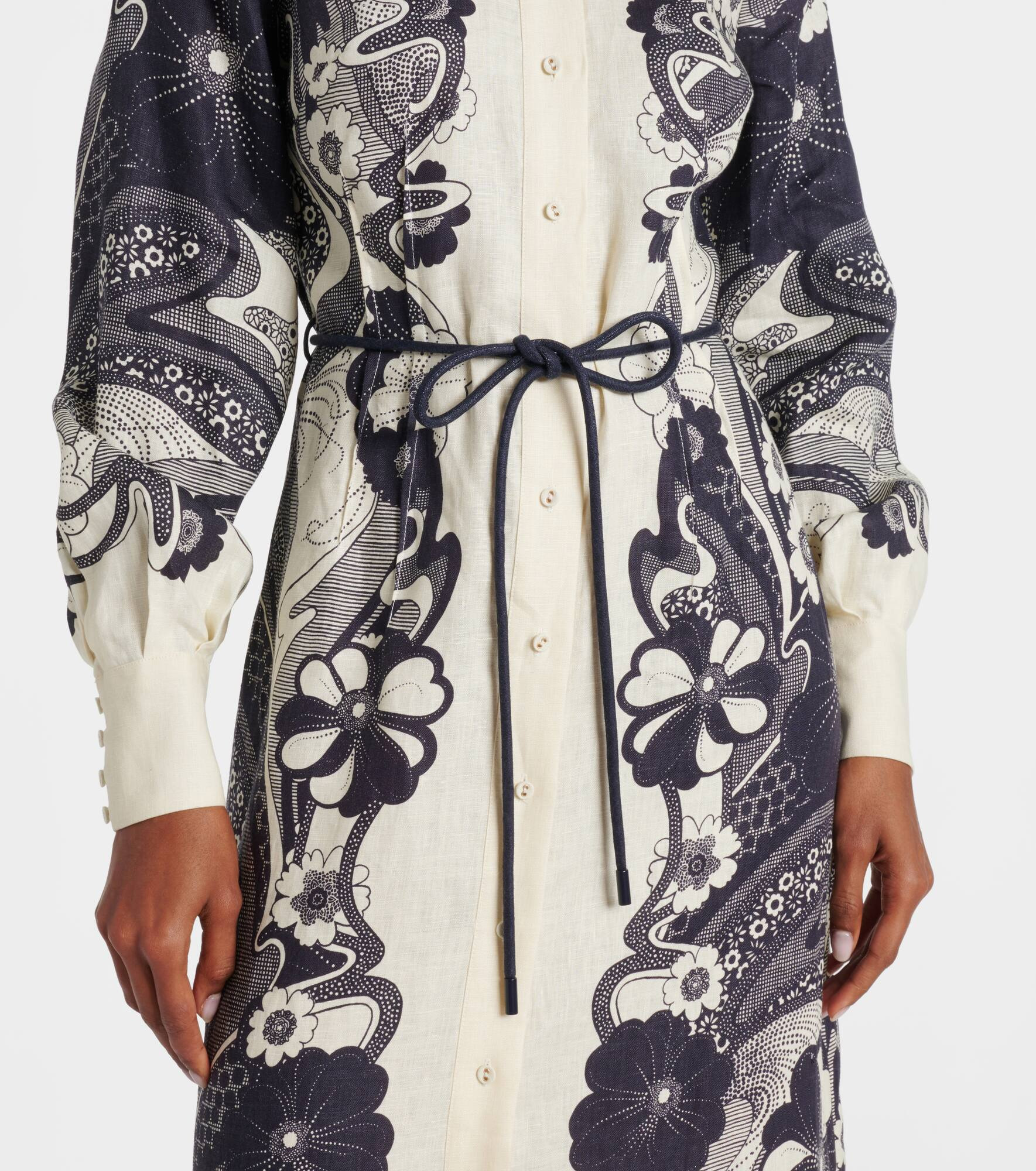 Mickey printed linen shirt dress - 5