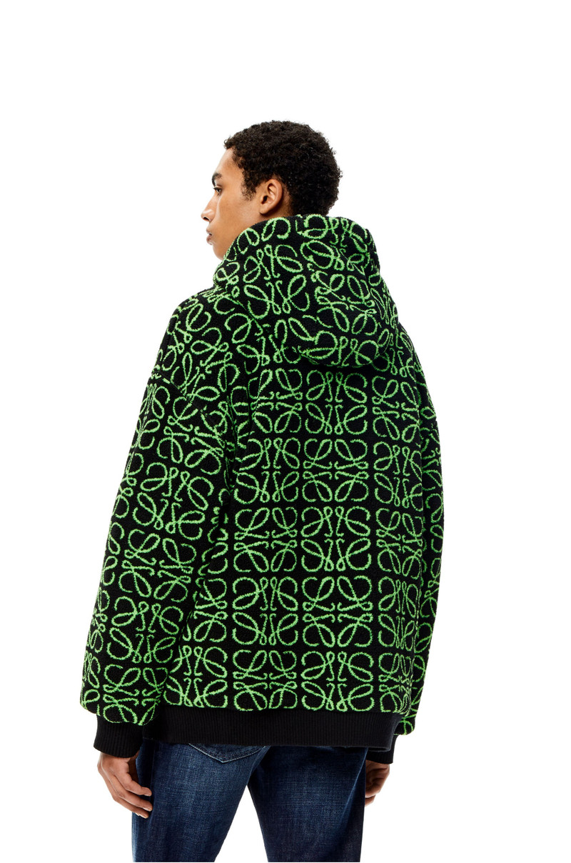 Zip-up parka in Anagram jacquard fleece 4