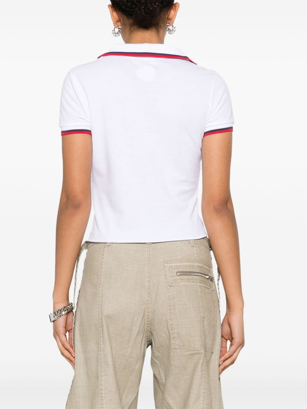 logo-patch asymmetric polo shirt - 3