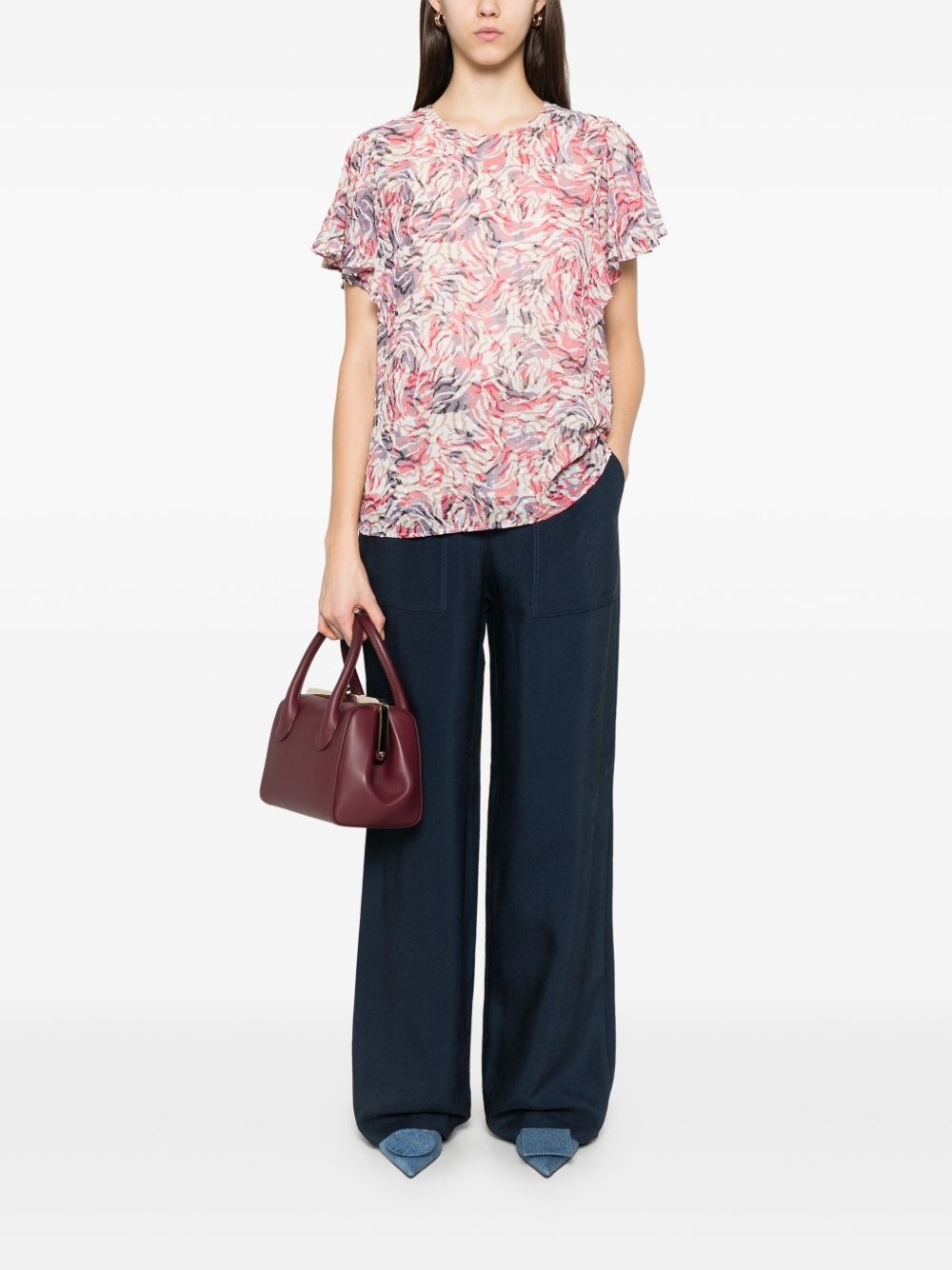 abstract-print blouse - 2