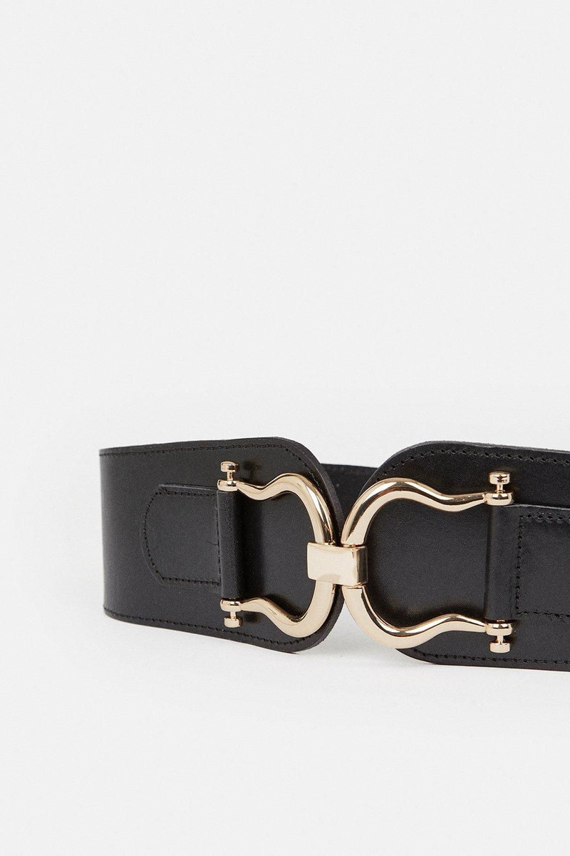 Leather Stretch Wide Waist Belt 3