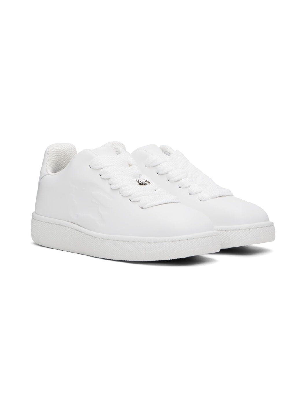 White Leather Box Sneakers - 4