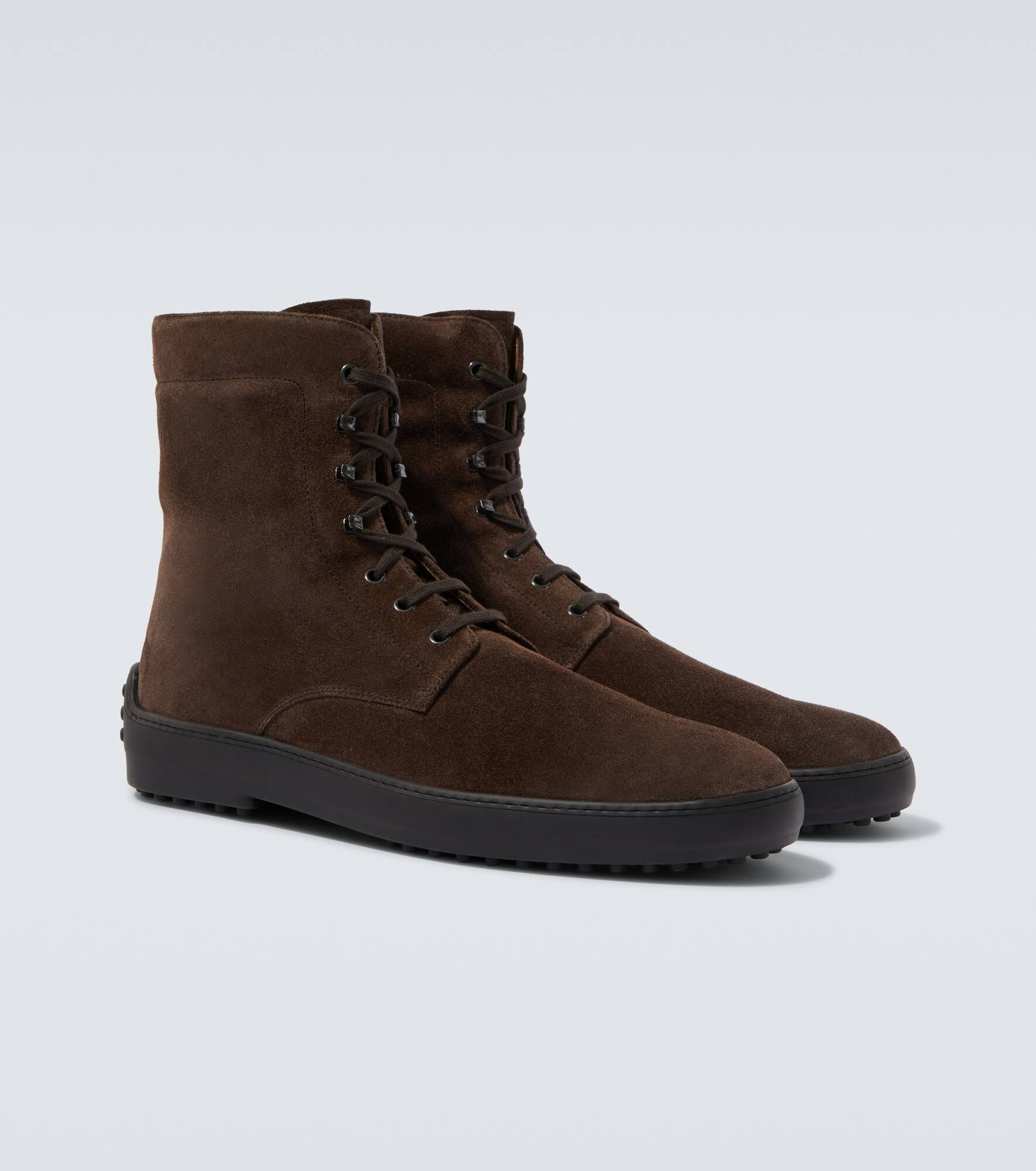 Suede lace-up boots - 5