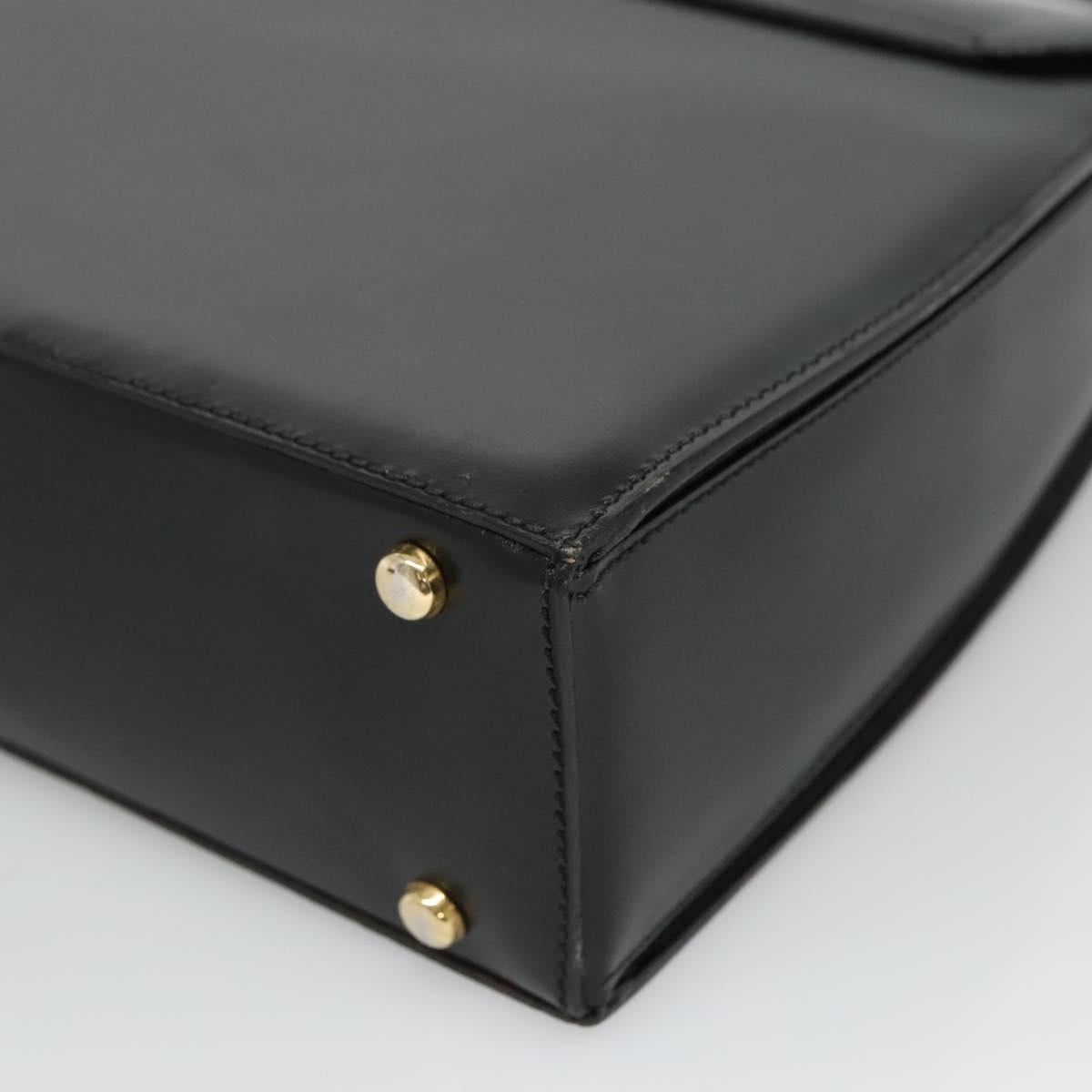 CELINE Hand Bag Leather Black - 12
