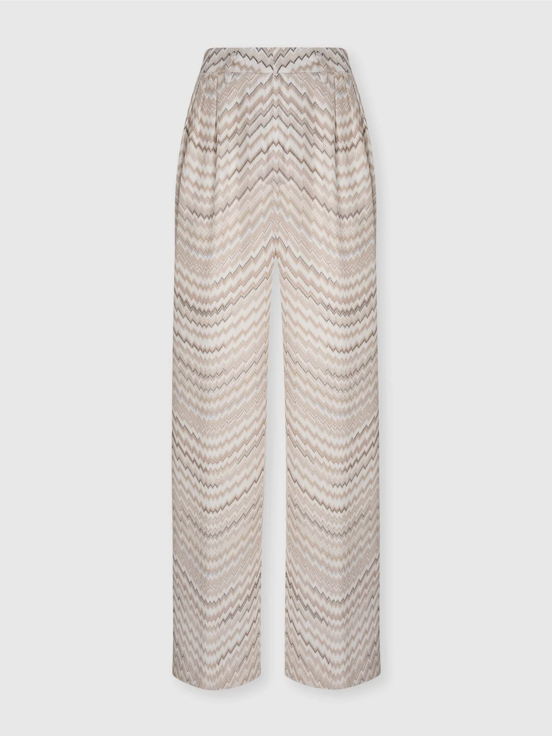 Mid-Rise Tailored Pants with Zigzag Pattern - 1