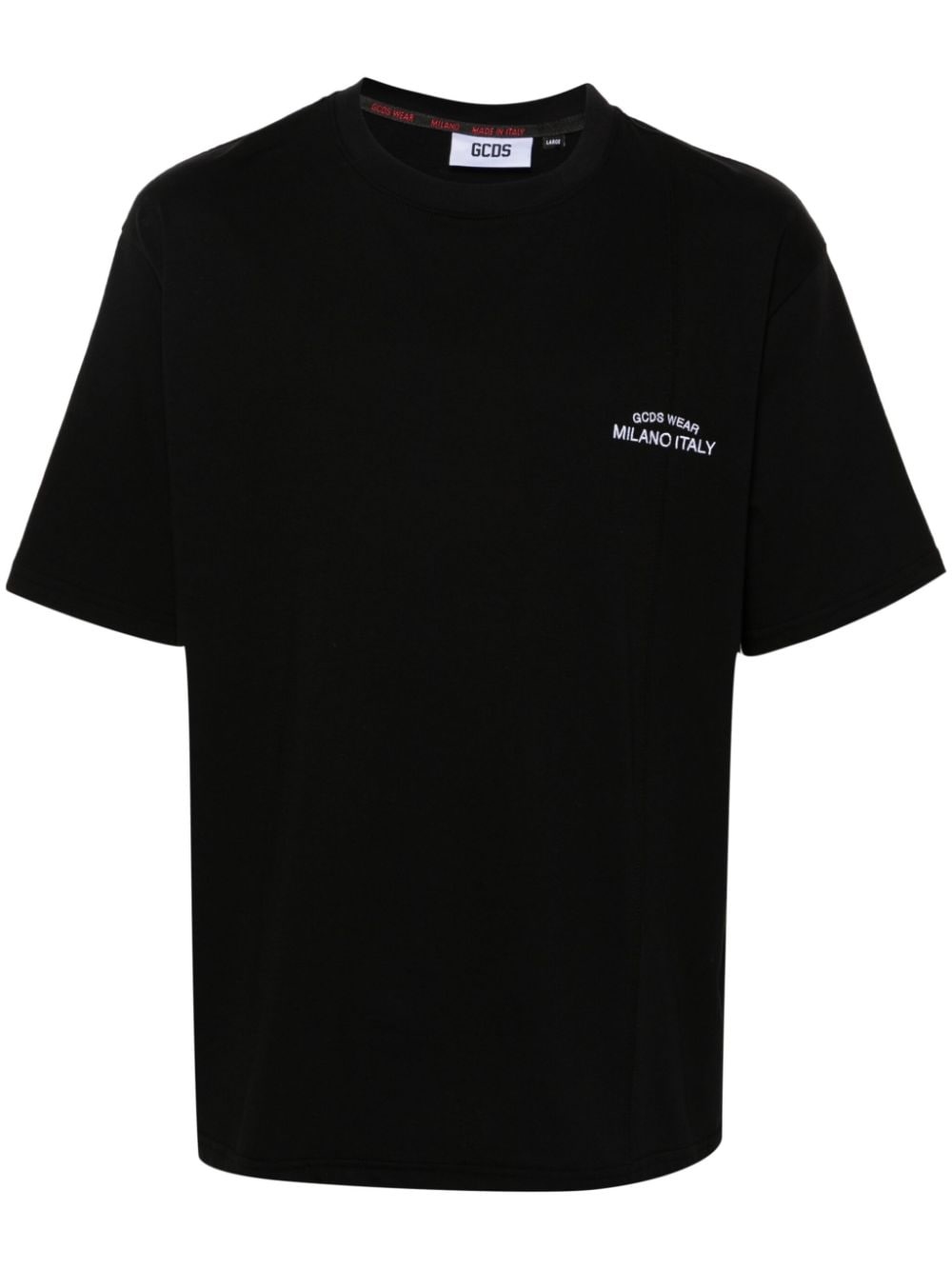 logo-embroidered cotton T-shirt - 1
