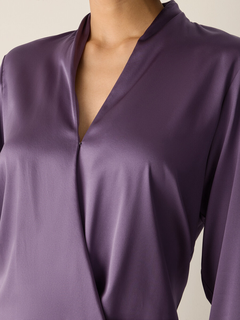 Stretch Silk Charmeuse Wrap Top 5
