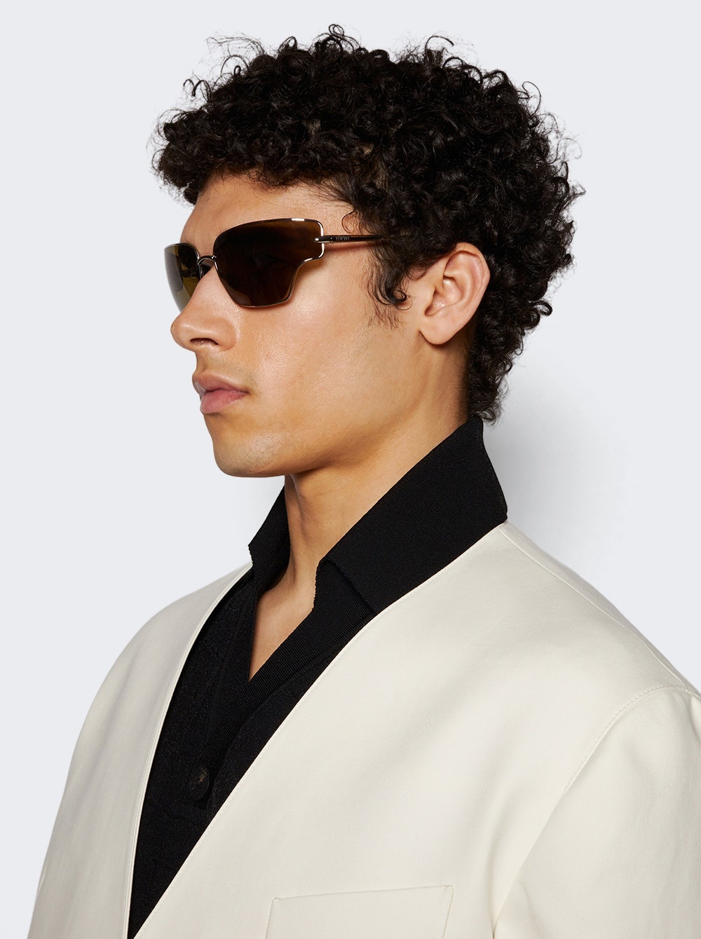 Arch Sunglasses Shiny Light Ruthenium And Green - 3