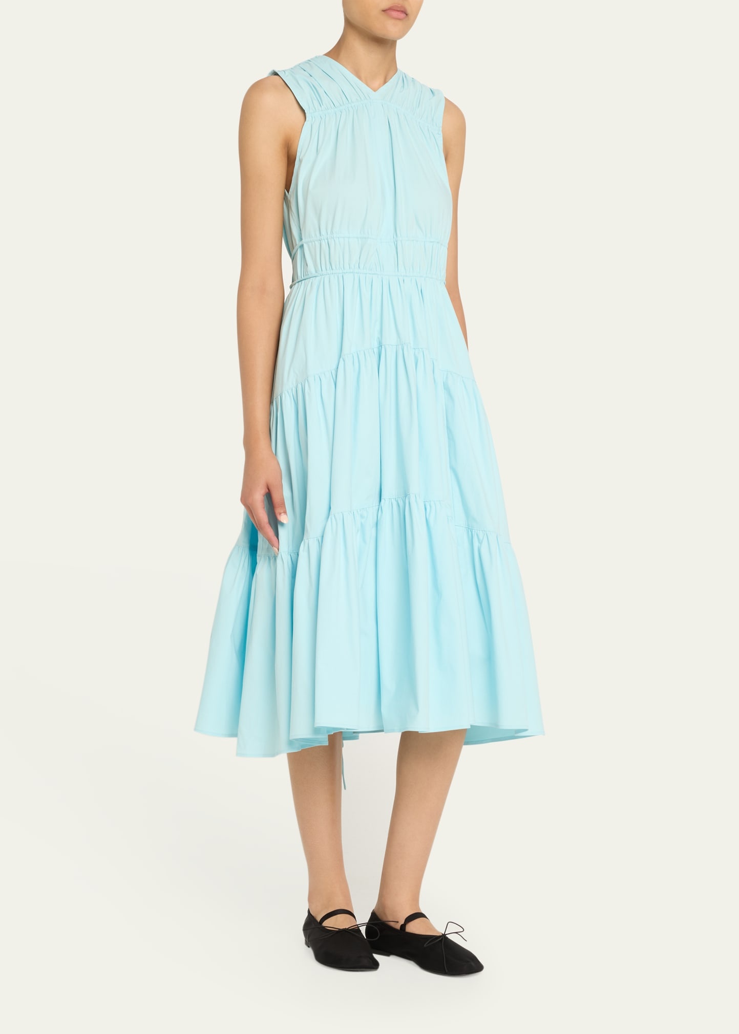 Misha Tiered Compact Eco Poplin Dress - 4