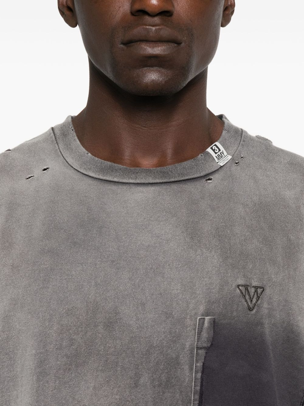 faded-effect  pocket T-shirt - 4