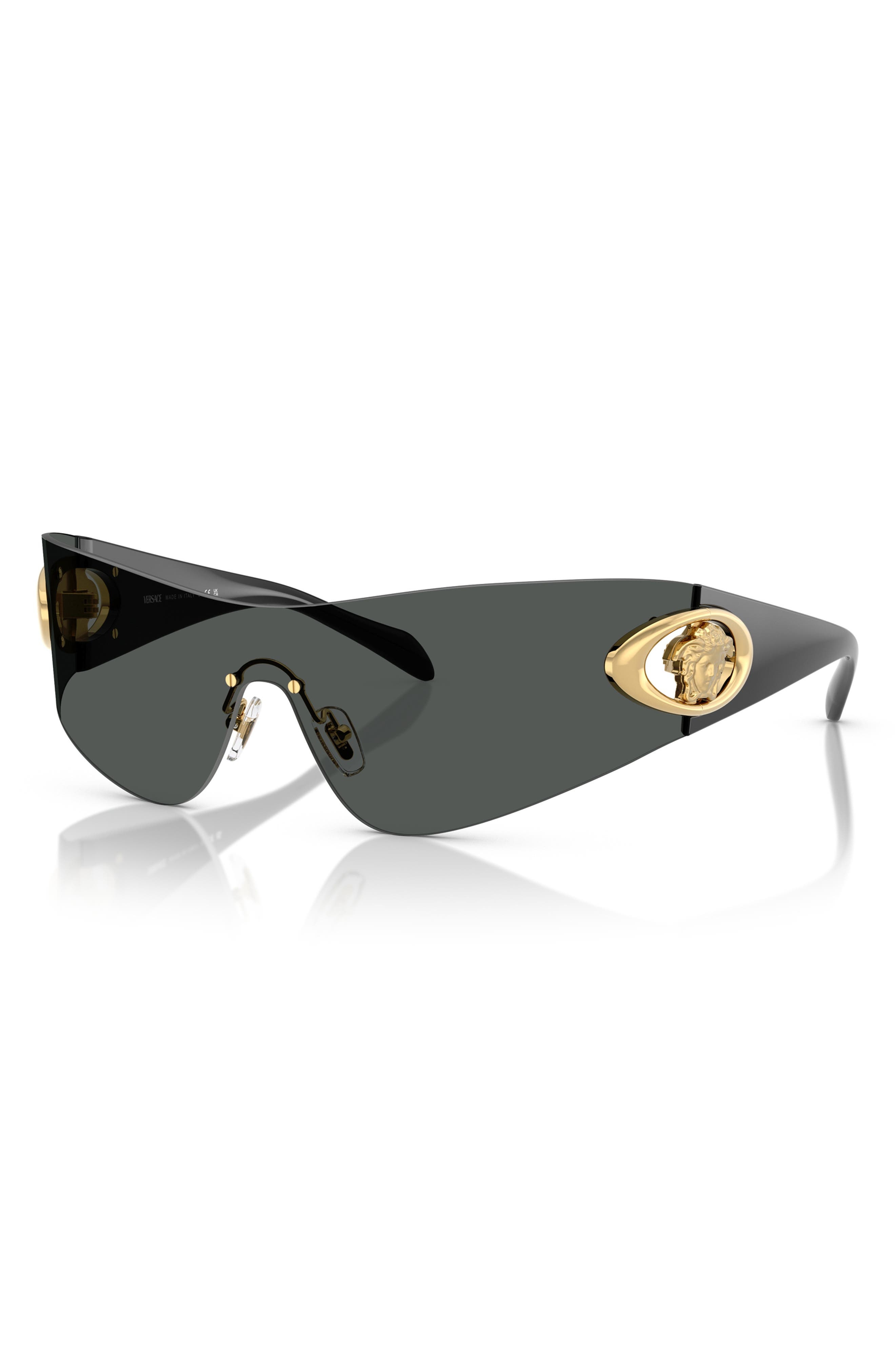 Versace 142mm Pillow Shield Sunglasses in Dark Grey at Nordstrom - 2