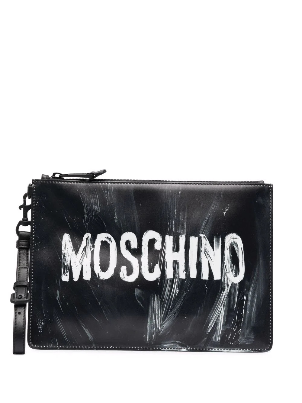 paint-print logo clutch bag - 1