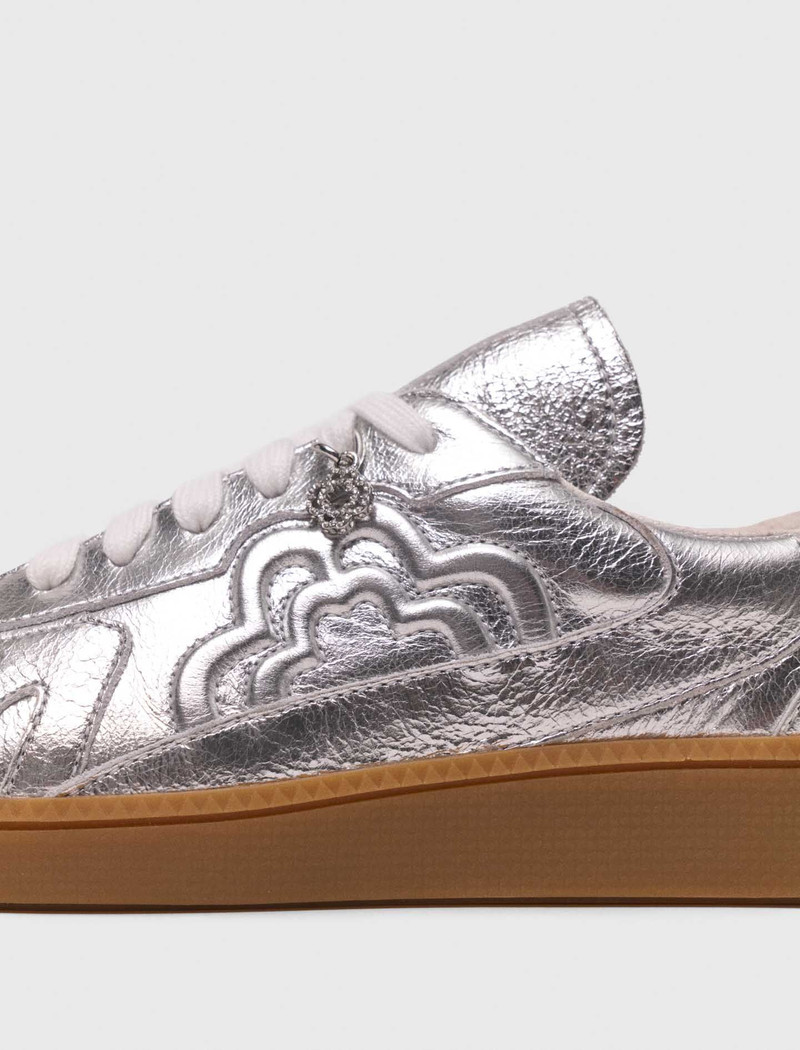 Metallic leather sneakers 4