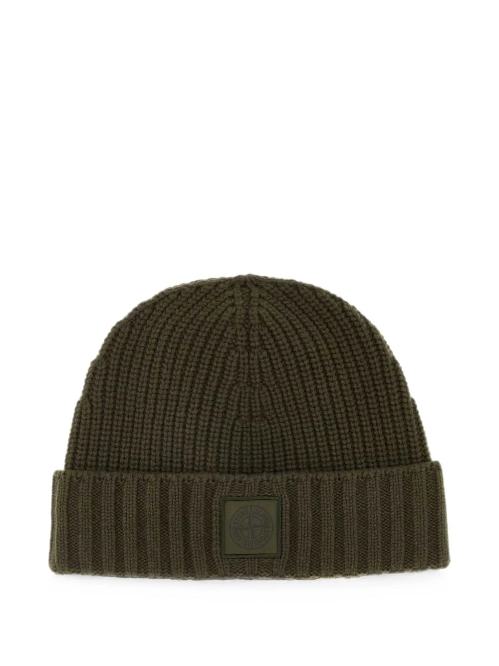 logo-patch ribbed-knit beanie hat - 1