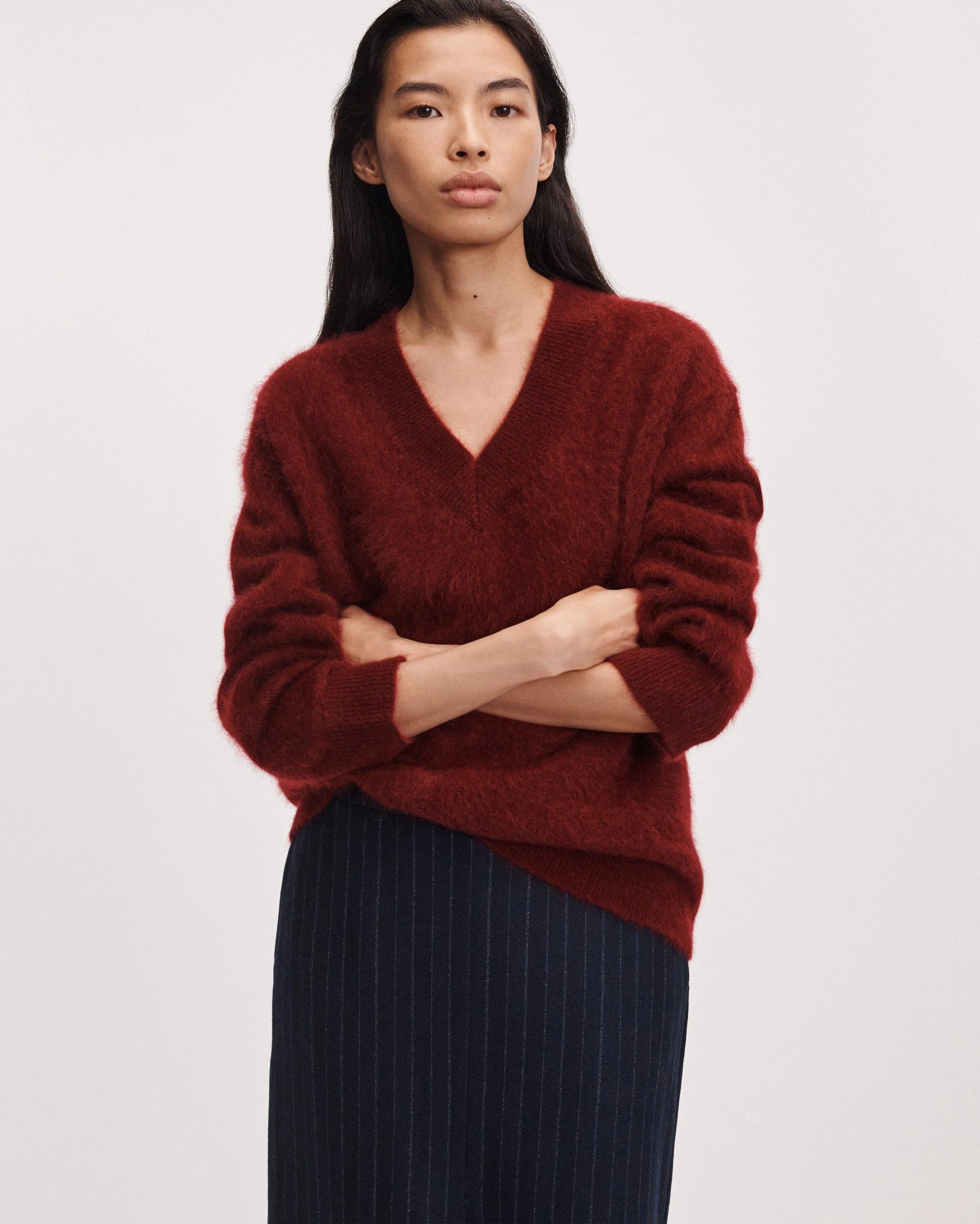 Jada Brushed Cashmere V-Neck - 1