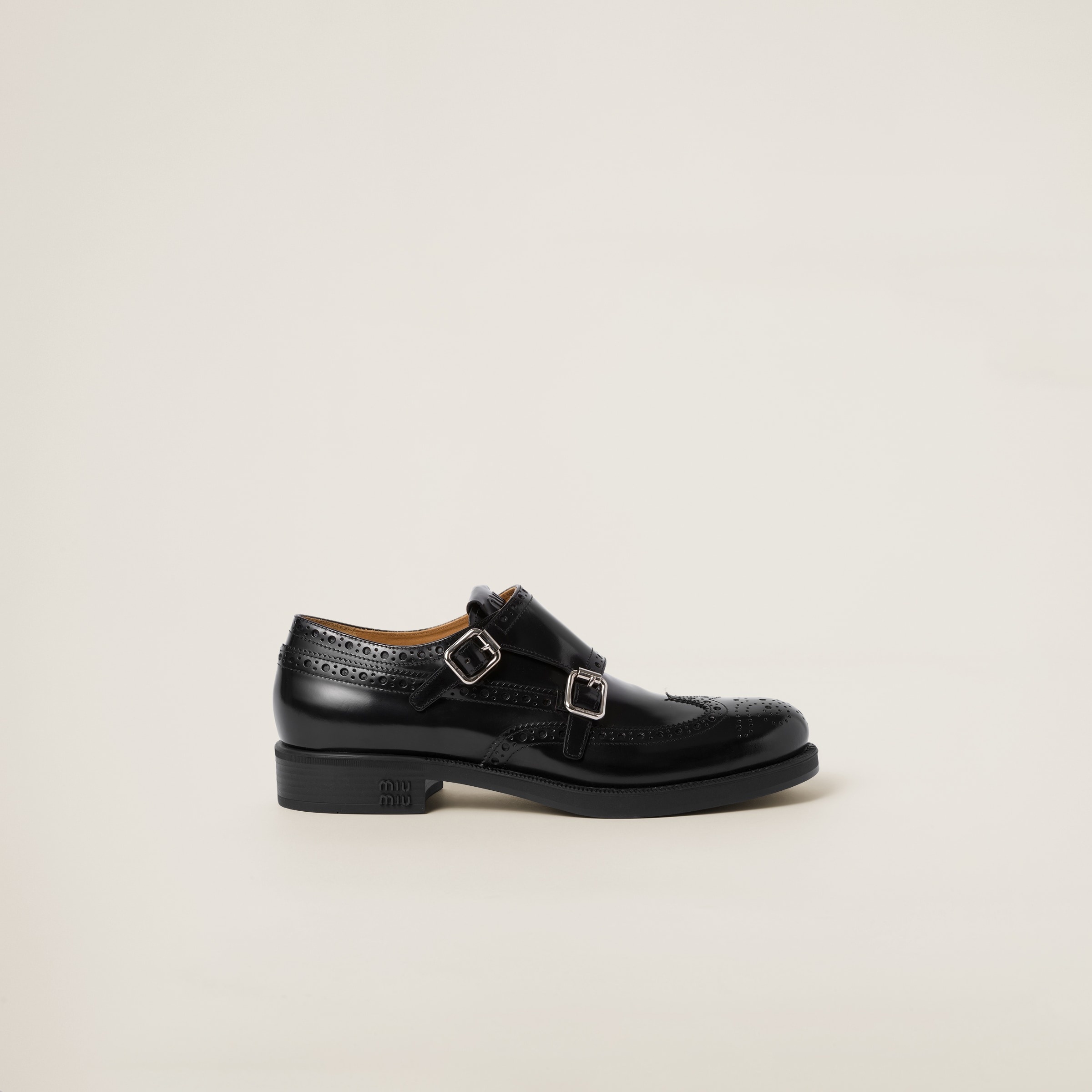 Church's X Miu Miu Brushed Leather Double Monk Brogue Shoes - 2