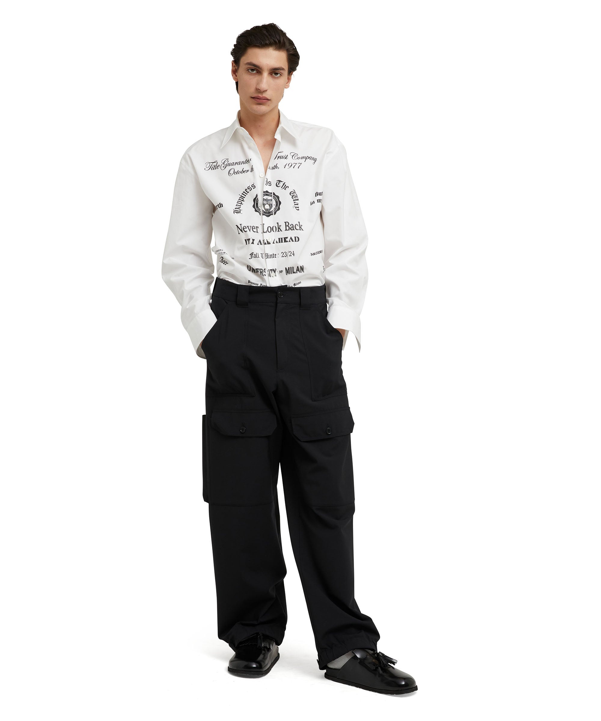 Organic cotton shirt with lithographic print from the collection - 5