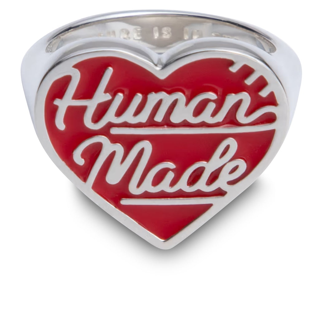 HEART SILVER RING - RED - 1