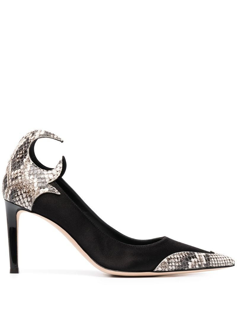 snakeskin detail pumps - 1