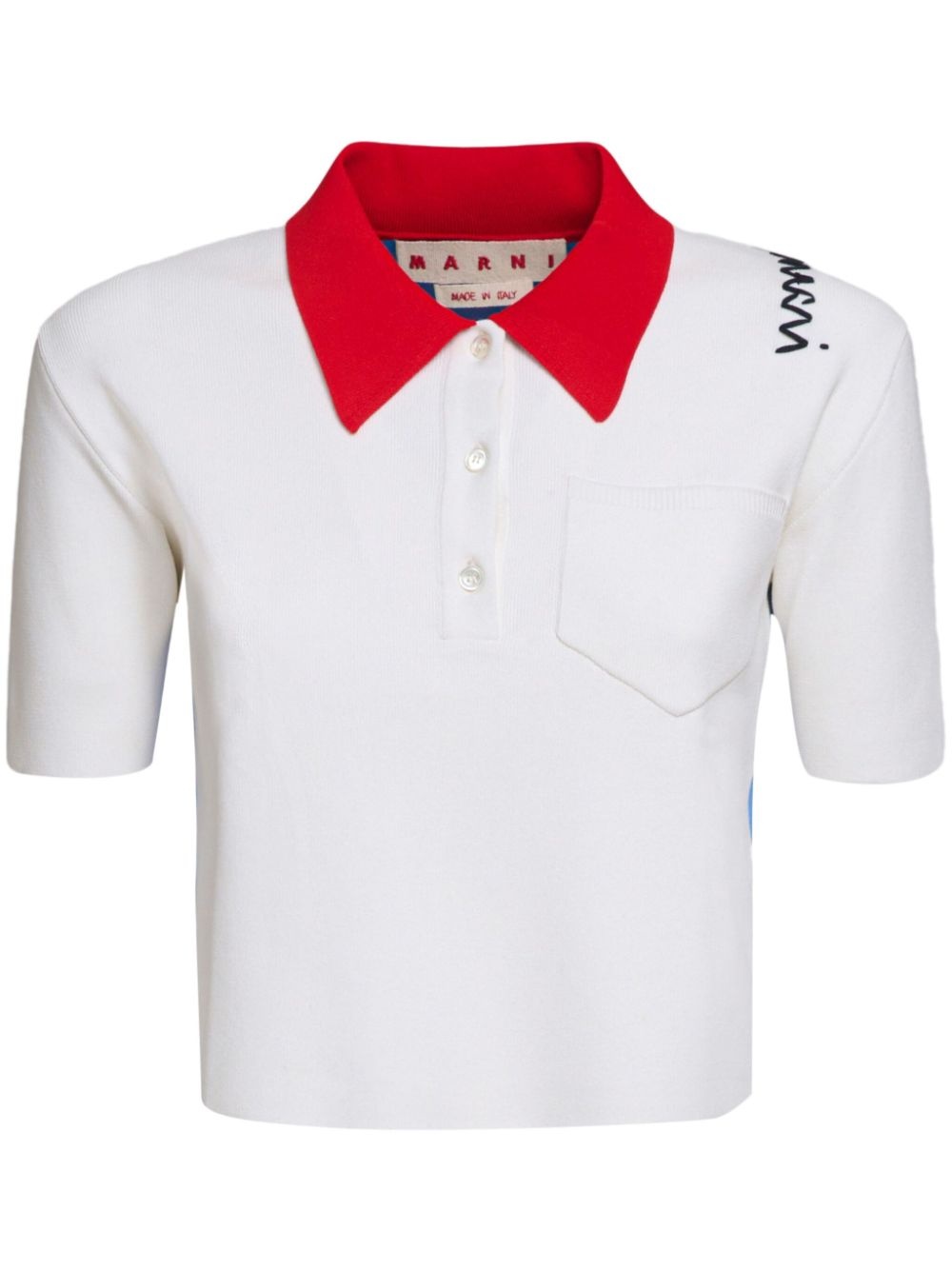 colour-block polo top - 1