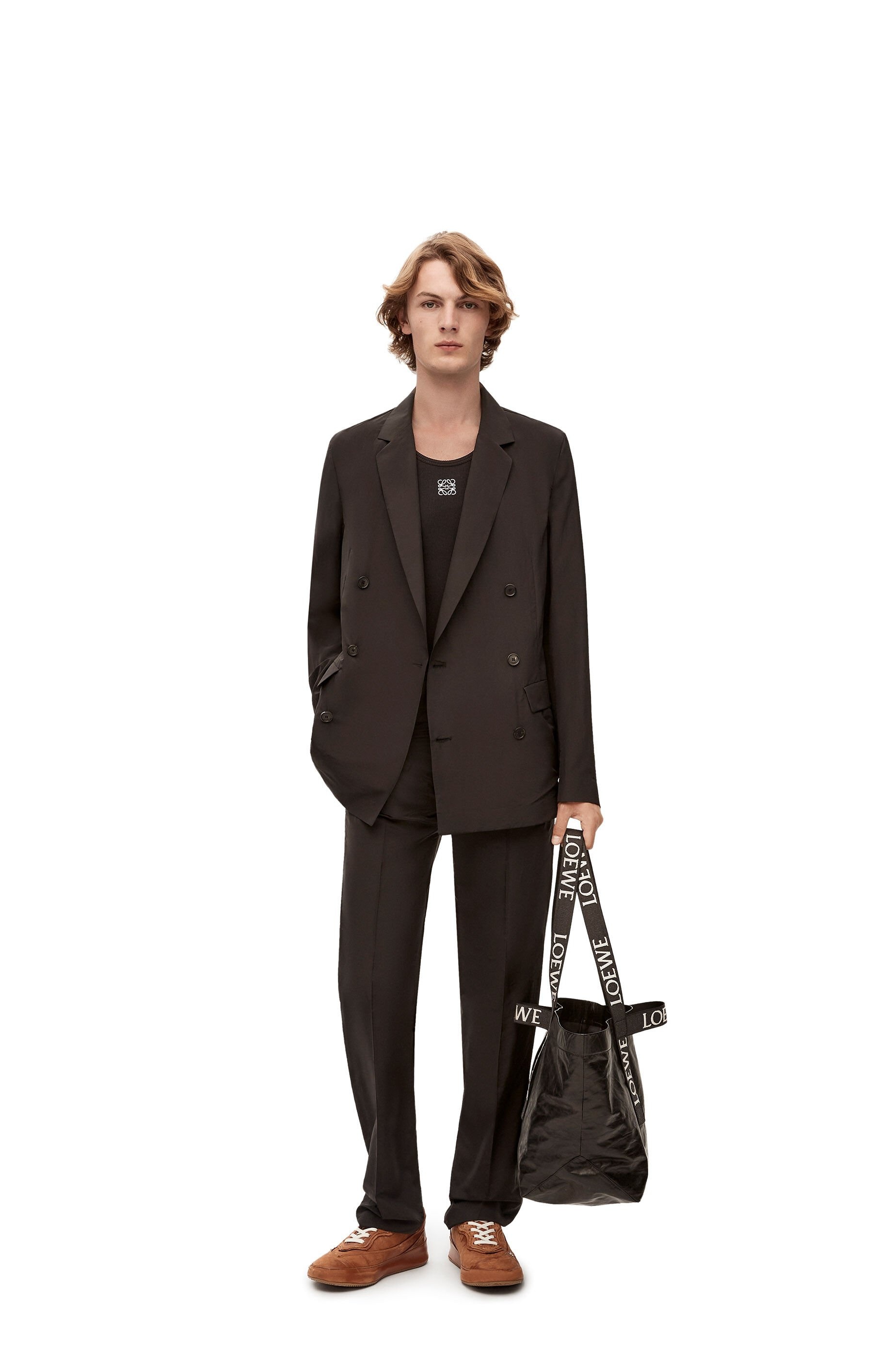 Double breasted jacket in silk and polyamide - 2