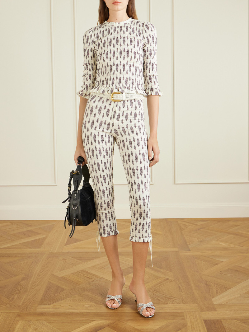 Isabel Marant Open-back Ruffled Floral-print Smocked Cotton Blouse outlook