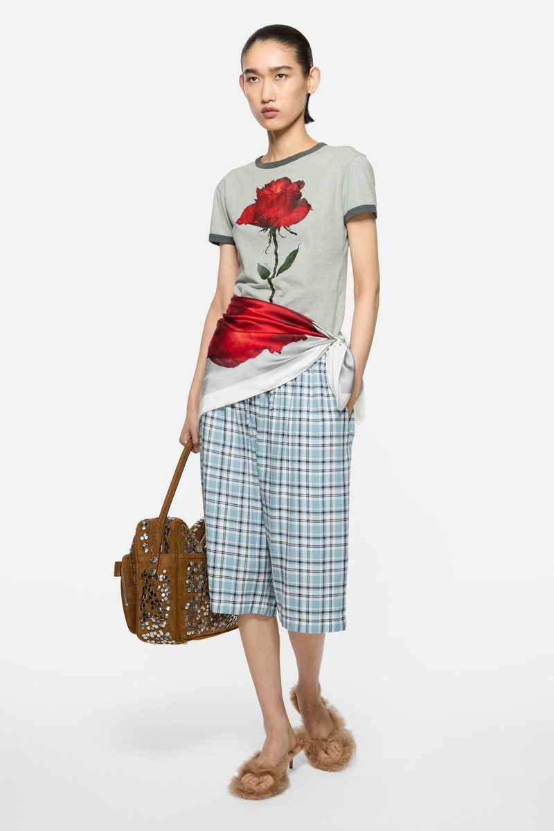 Acne Studios Graphic rose t-shirt - Grey/red outlook