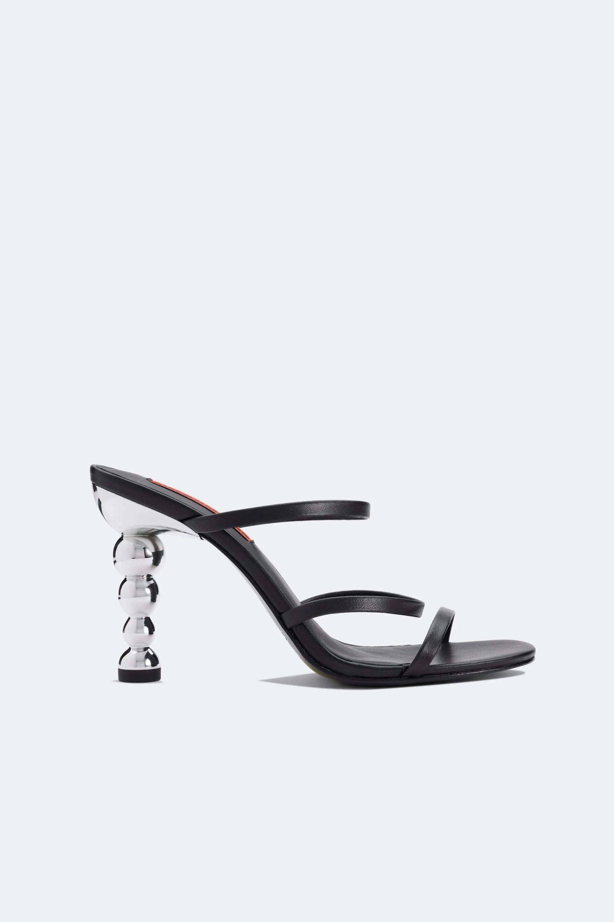 Bubble Drop Heel In Black/Silver - 1