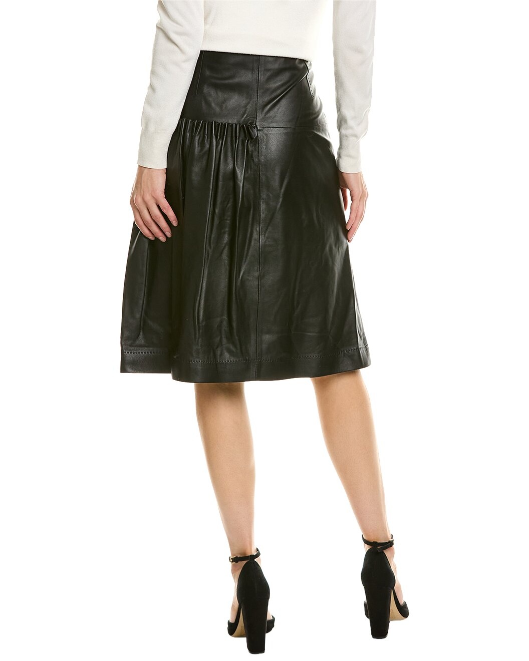 Ferragamo Leather Knee Length Skirt - 2