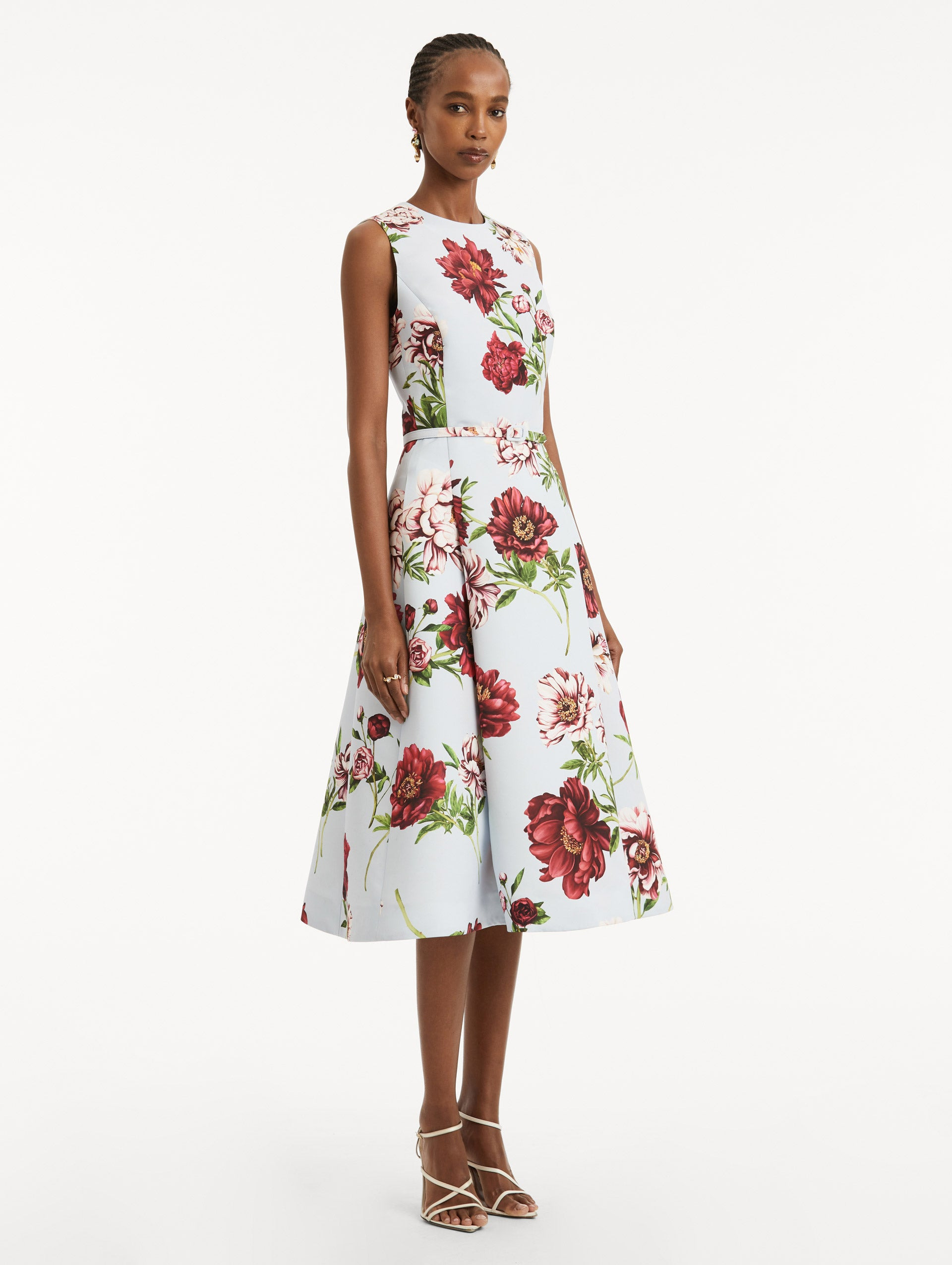 PEONY SILK FAILLE DRESS - 4