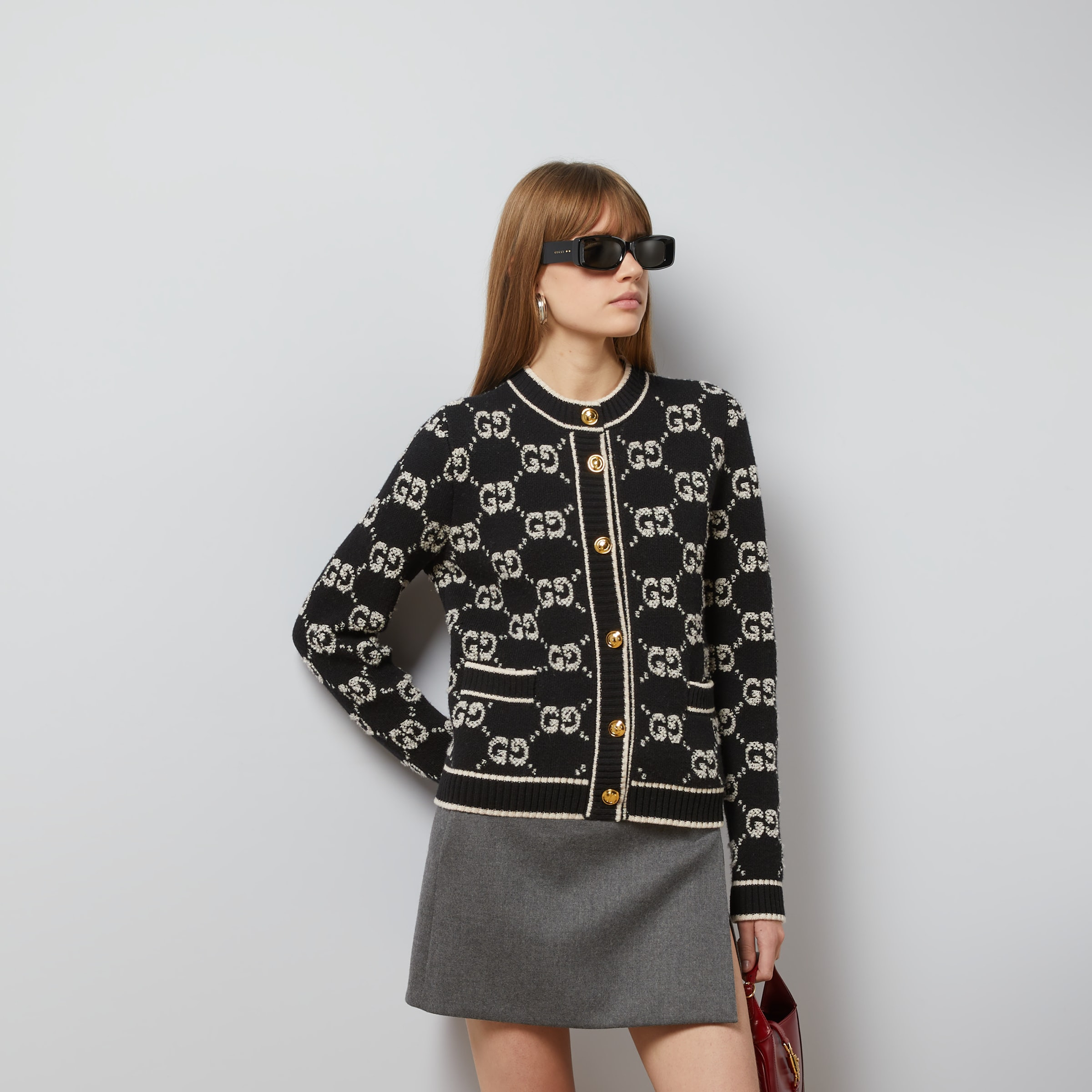 GG wool bouclé jacquard cardigan - 5